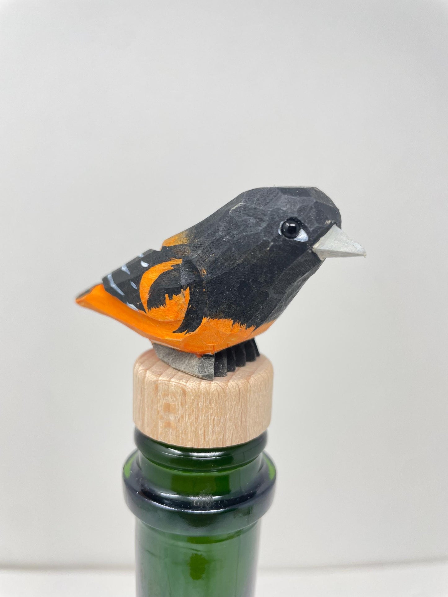 Handmade Oriole Wine Stopper – Rustic Reusable Bottle Plug