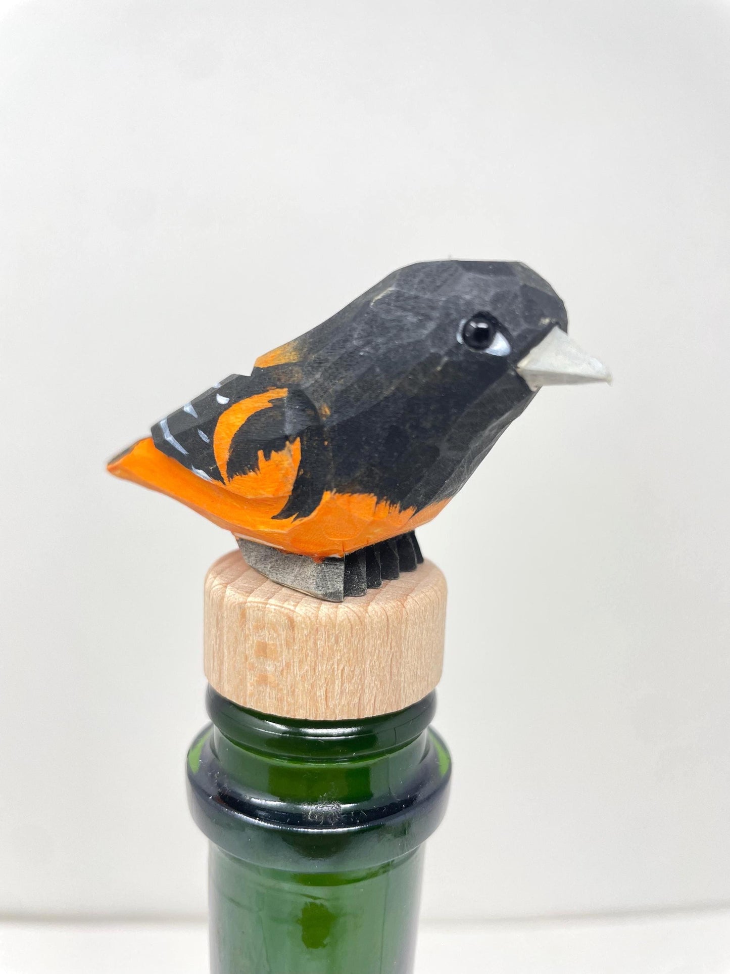 Handmade Oriole Wine Stopper – Rustic Reusable Bottle Plug